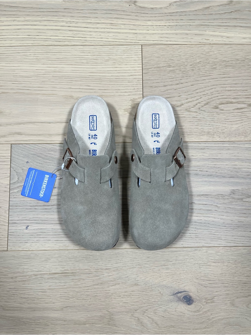 Birkenstock Boston BS Taupe Suede Clogs Size, 36, 37, 38, 39, 40 NWT - Picture 2 of 5